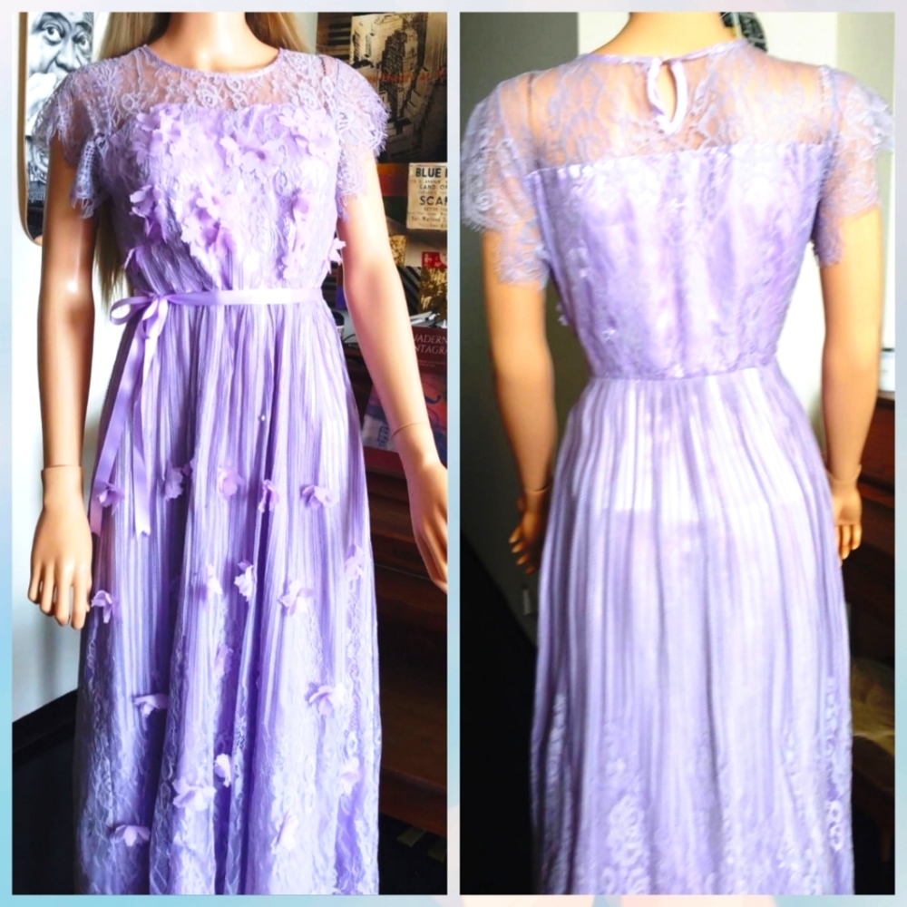 Purple Lace and Chiffon Romantic Dress 8
